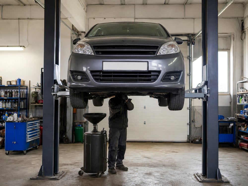 Lengvasis automobilis remonto vietoje
